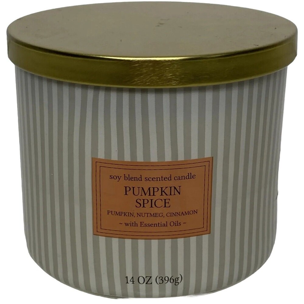 Pumpkin Spice Soy 3 Wick  Fall Winter  Holidays Xmas Candle Blend Scented  14 oz
